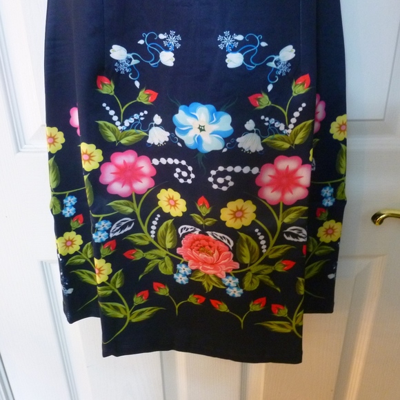 New Joy & Co. Sleeveless Women's Dress Navy Floral - Picture 3 of 5